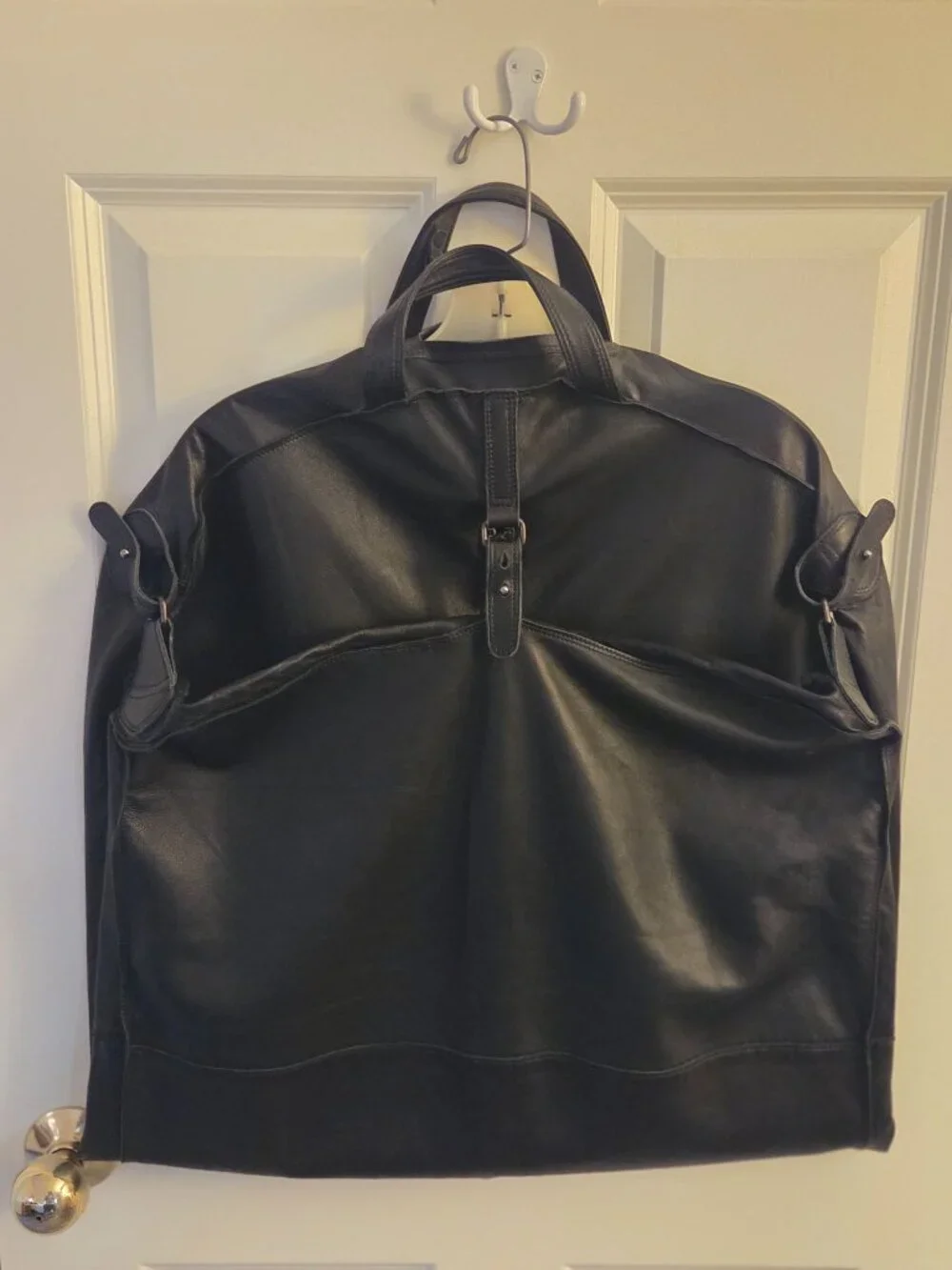 Ermenegildo Zegna Black Buttery Soft Leather Garment Suit Travel Bag